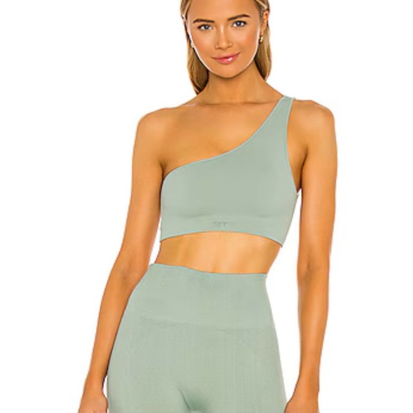 SET Active Ribbed One Shoukder Spprts Bra - Picture 2 of 6